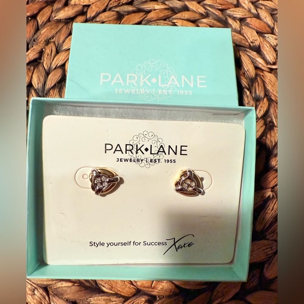 Park Lane Gold and Silver Heart Stud Earrings